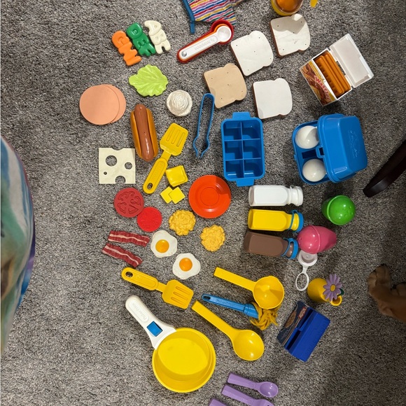 Vintage Little Tikes Play Kitchen Set - Mixed Colors Pretend Food & Utensils
